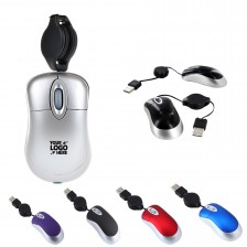 Retractable Cable USB Mouse